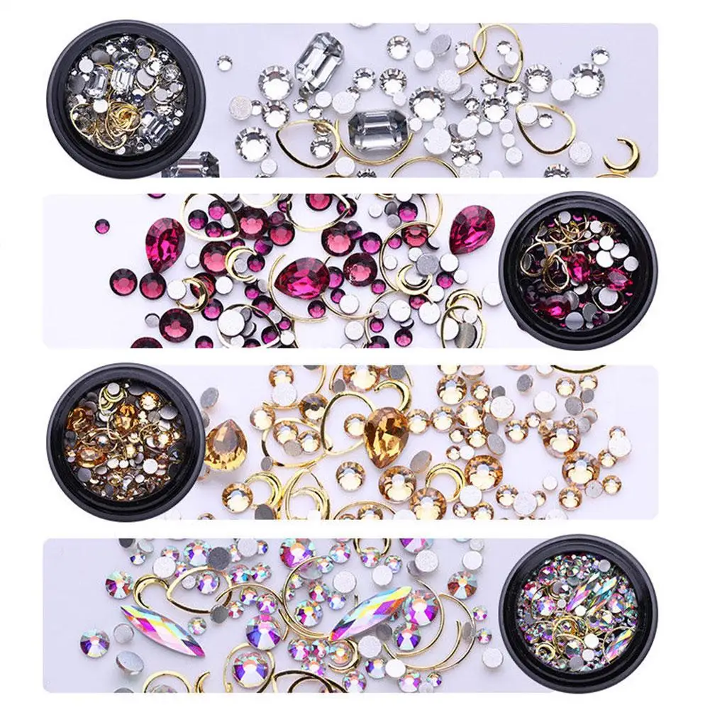 

Glitter Rhinestone Geometric Alloy Nail Art 3D Decoration Manicure Beauty Tool