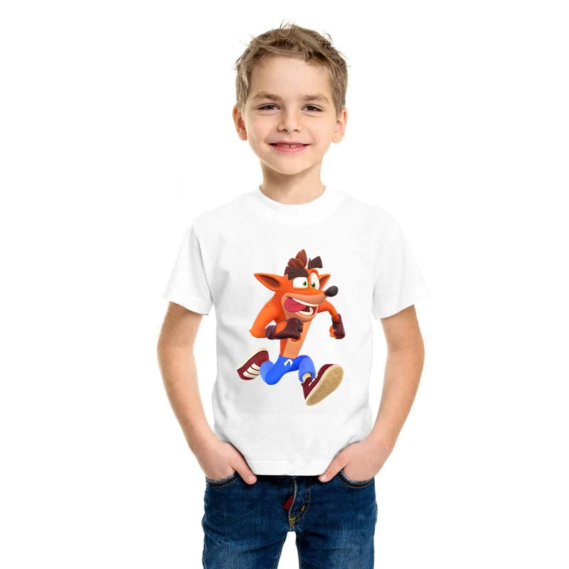 

Детские топы для мальчиков и девочек, рубашка с рисунком героев мультфильмов и игр, Повседневная летняя новая футболка с коротким рукавом д...