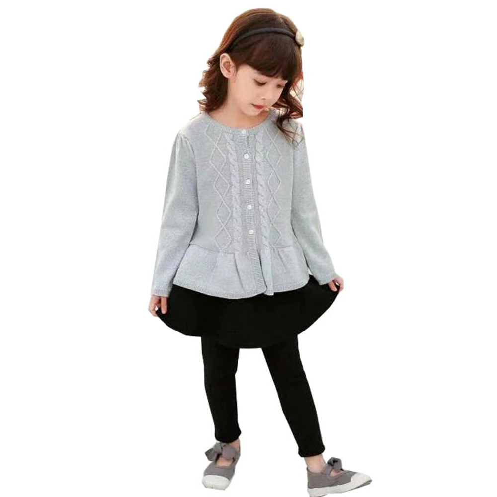 Шикарный вязаный кардиган серого цвета мягкая детская одежда на весну и осень