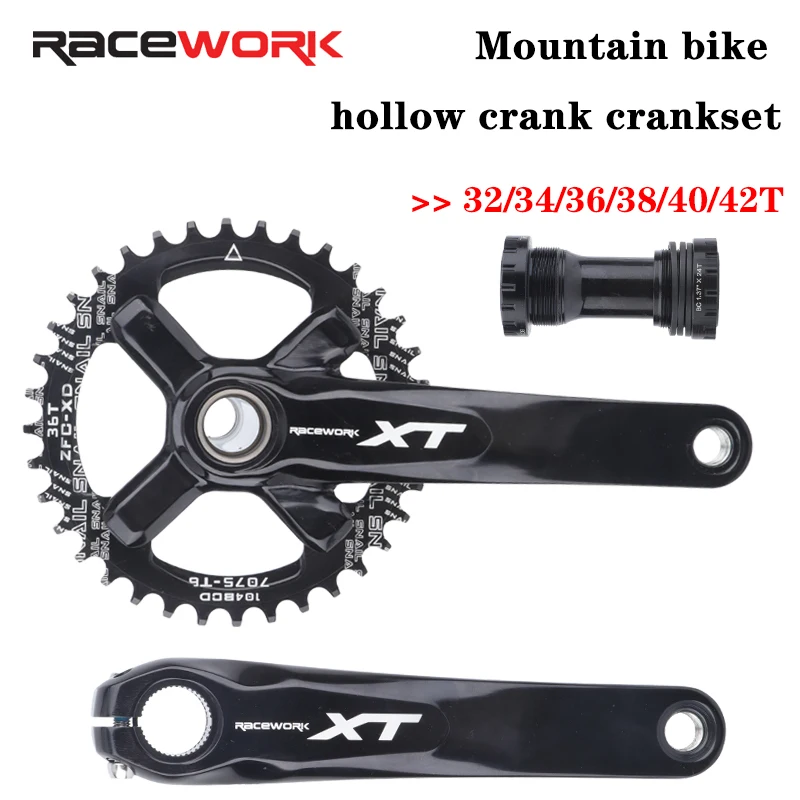 Велосипедные кривошипы RACEWORK XT, кривошипы для горных велосипедов, кривошипы cranckset, велосипедные шатуны, полые интегрированные коленчатые рычаги для велосипеда - изображение