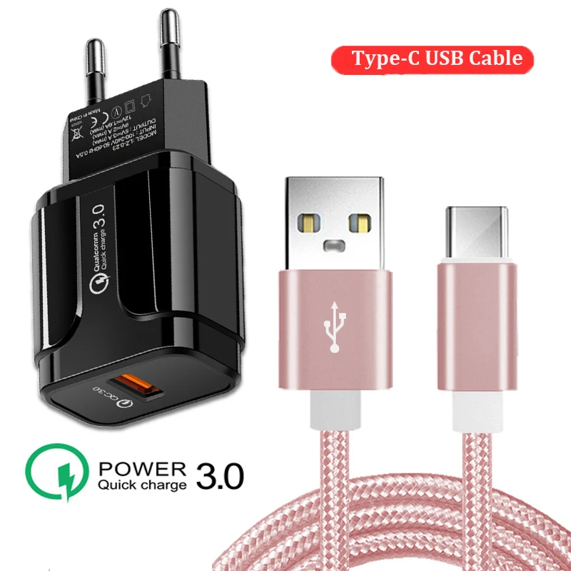 Сетевое зарядное устройство USB Type C QC 3 0 для Xiaomi Mi 8 9 10 Lite 9T CC9 A3 Redmi Note 8T 9S 9A 8A|Зарядные
