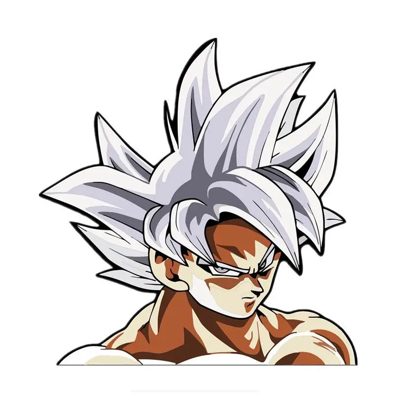 

15cm 28cm for Goku Ultra Instinct Cute Cartoon 3D Stickers Car Pvc Figure Anime Decal Anime Car Accessories