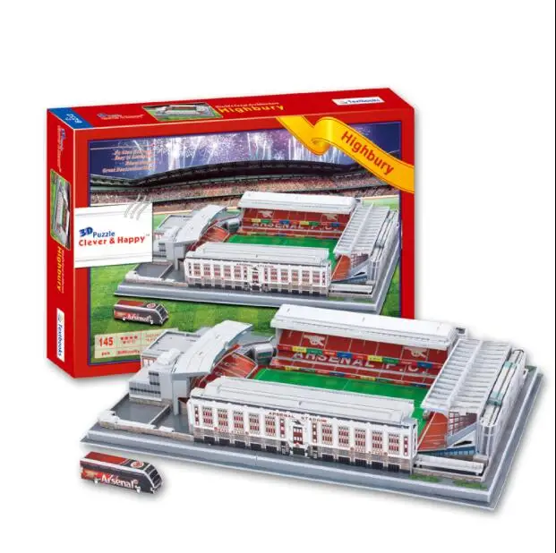 Highbury стадион Футбол 3D бумага DIY головоломки 3425 паззл модель Обучающие комплекты игрушек для детей мальчик игрушка в подарок от AliExpress RU&CIS NEW