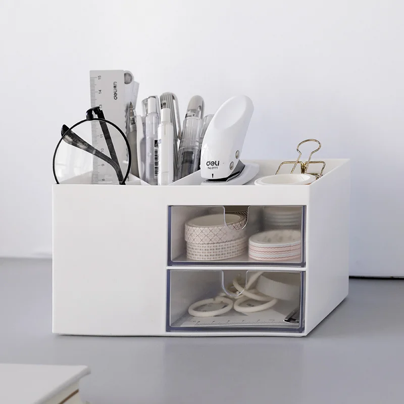 

2021 Creative Multifunctional Desktop Organizer Holder Case Makeup Storage Box School Office Stationery