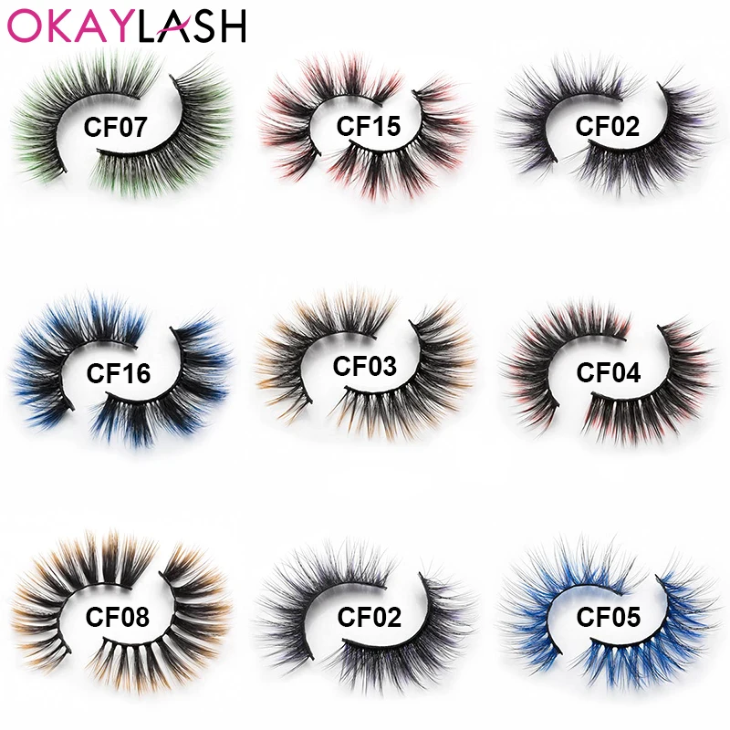Накладные ресницы OKAYLASH 3D искусственная норка мягкие синтетические вечерние для