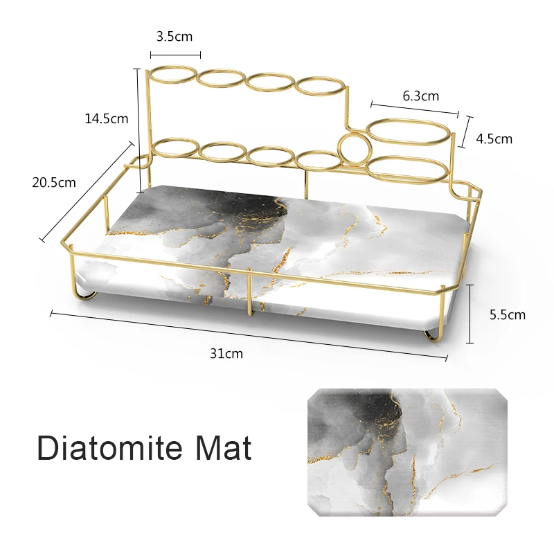 Natural Diatomite Bath Storage Shelf Keep-dry Mildewproof for Daily Bathroom Makeup & Mouthcup Toothpaste Toothbrush Iron Holder |