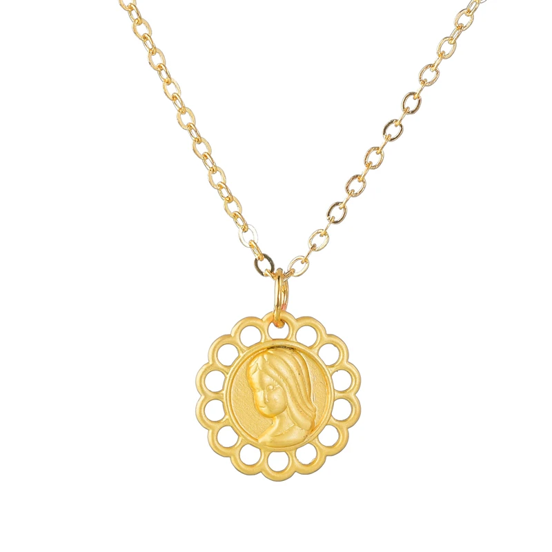 Золотого цвета винтажное ожерелье с кулоном для монет женщин модное длинное