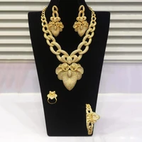 godki luxury statement necklace earring bangle ring sets dubai jewelry sets for women cubic zircon wedding bridal jewelry set