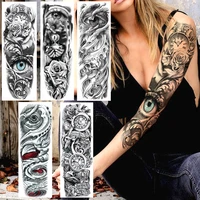 yuran realistic full flower arm temporary tattoos for men women rose evil eye fake tattoo sticker water tranfer body art tatoos