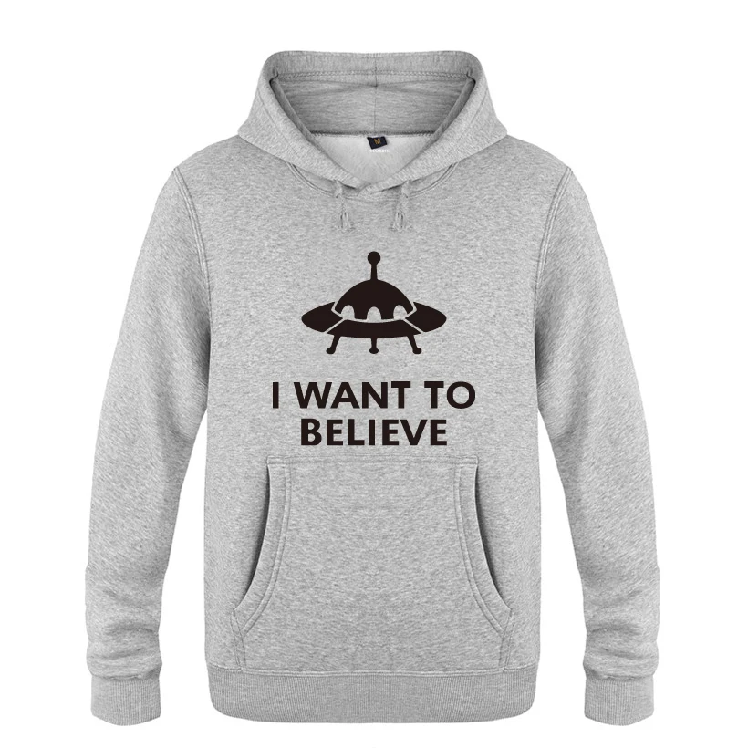 I Want To Believe UFO Новинка креативные толстовки мужские 2018 пуловеры флисовые с