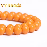 natural orange jades stone beads round loose charm beads for jewelry making diy necklaces bracelets for women accessories 8mm