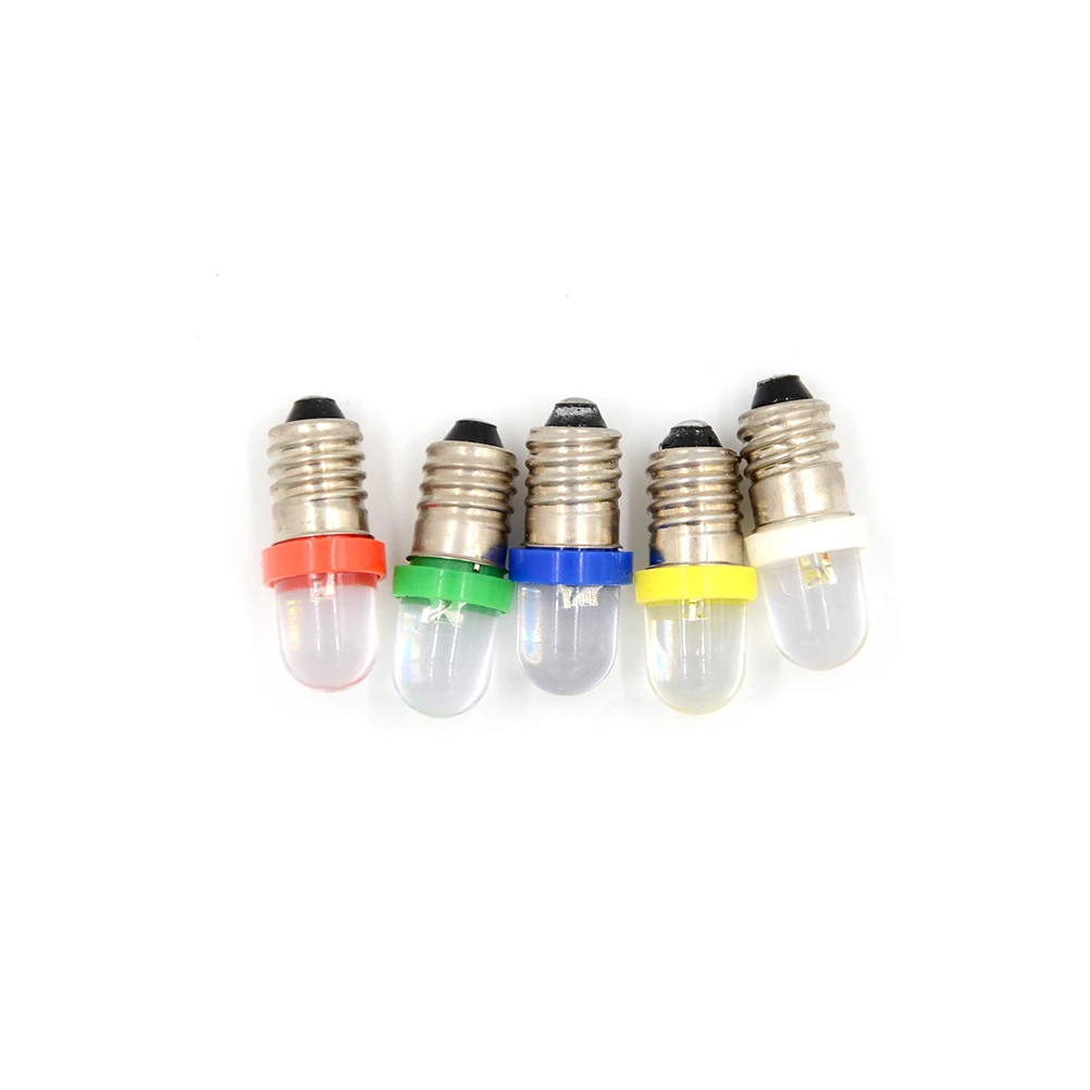 5 шт. E10 светодиодный винт база индикатор лампы холодный белый 6 В/12V/24V DC светильник