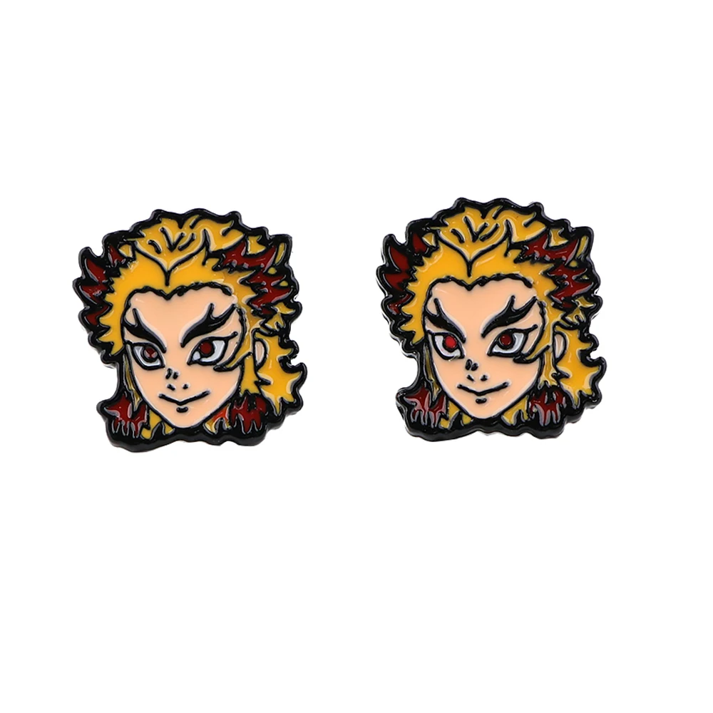 

Demon Slayer Cute Manga Anime Stainless Steel Piercing Ear Stud Earrings For Womans Enamel Earings Fashion Jewelry 2022