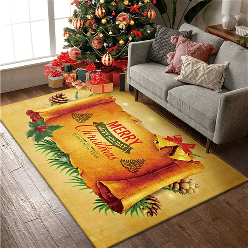 new christmas carpet 80120cm santa claus living room floor mat cartoon mat blanket home decor christmas gift 2022 new year free global shipping