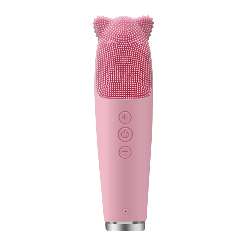

Ultrasonic Face Brush Electric Silicone Facial Cleansing Brushes Vibrating Face Cleanser Skin Deep Cleaning Massager EMS Care