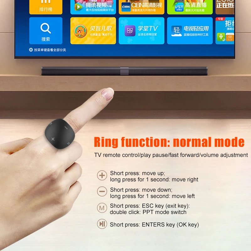 

Bluetooth 5.0 Mobile Phone Remote Control Ring Wireless Portable for Selfie Volume Adjustment SGA998