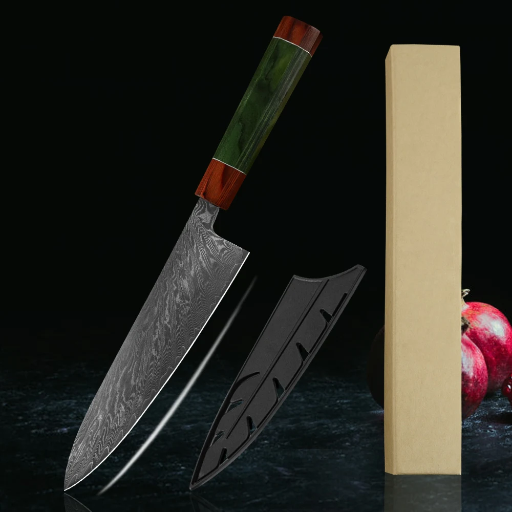 Нож из японской дамасской стали VG10 67 слоев 8 дюймов | Дом и сад