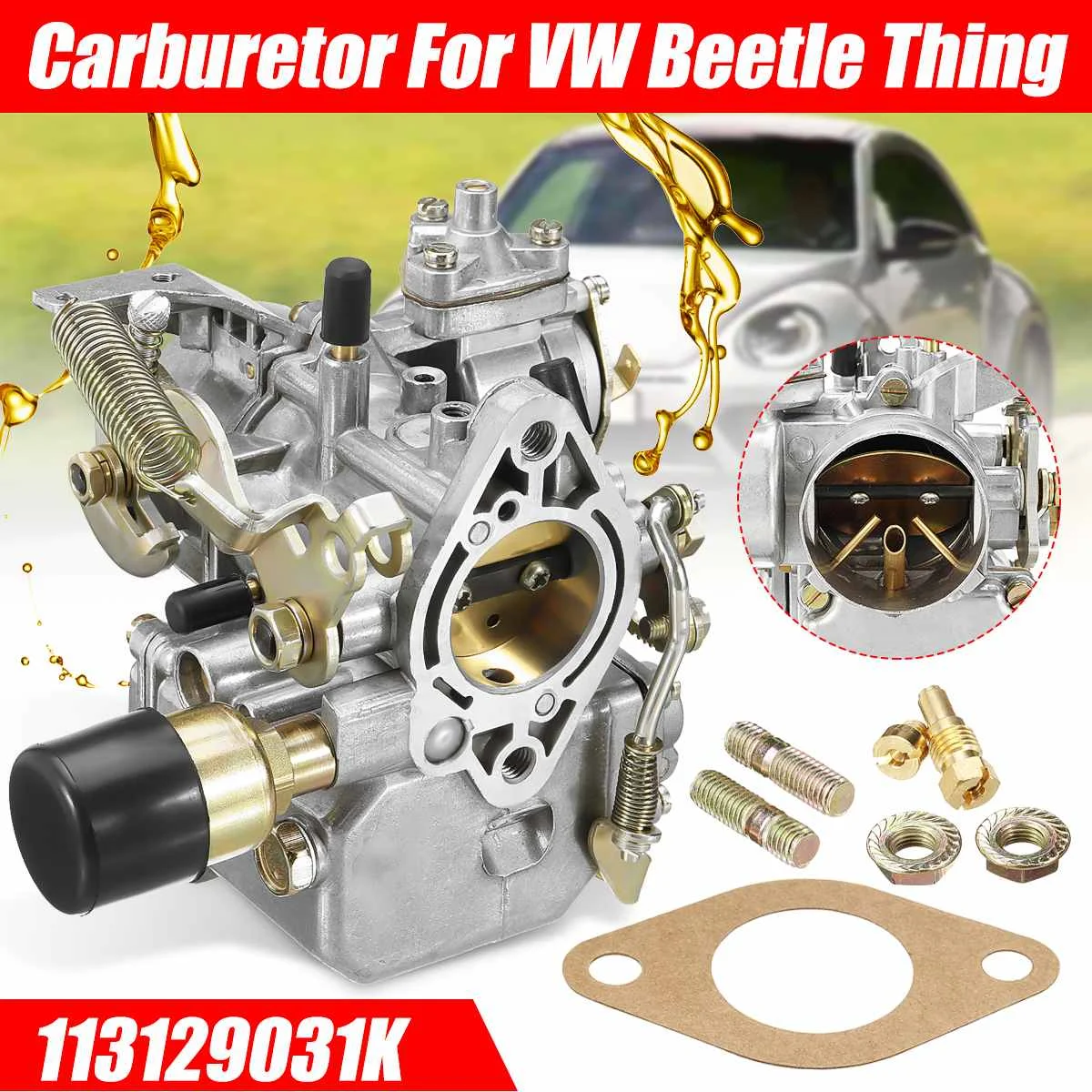 Карбюратор для автомобилей КАРБЮРАТОР 113129031K 34PICT3 98-1289-B VW/Beetle Transporter Thing Ghia Square Back |