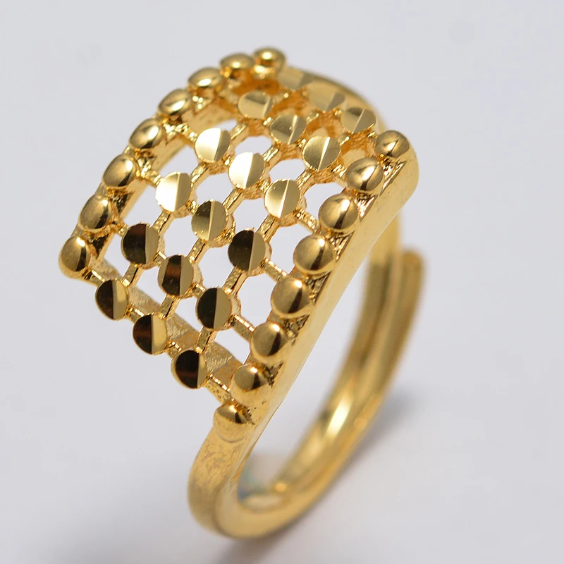 

Grid Dubai African Small Gold Color Rings for Women Girls Arabian Middle East Jewellery Little Bangs Woman Mama Best Gifts