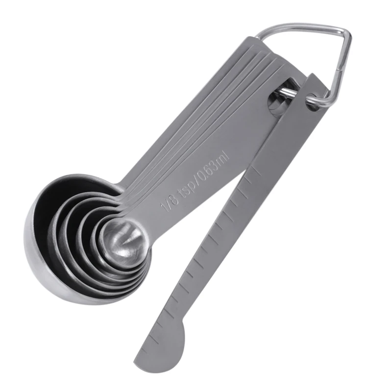 Измерительный нержавеющая сталь для ложек мерные ложки набор из 6 Чайная ложка