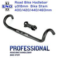 uno road bike handlebar sets aluminum alloy bike stem 31 8mm racing bicycle drop bar 400420440460mm bent bar bike parts