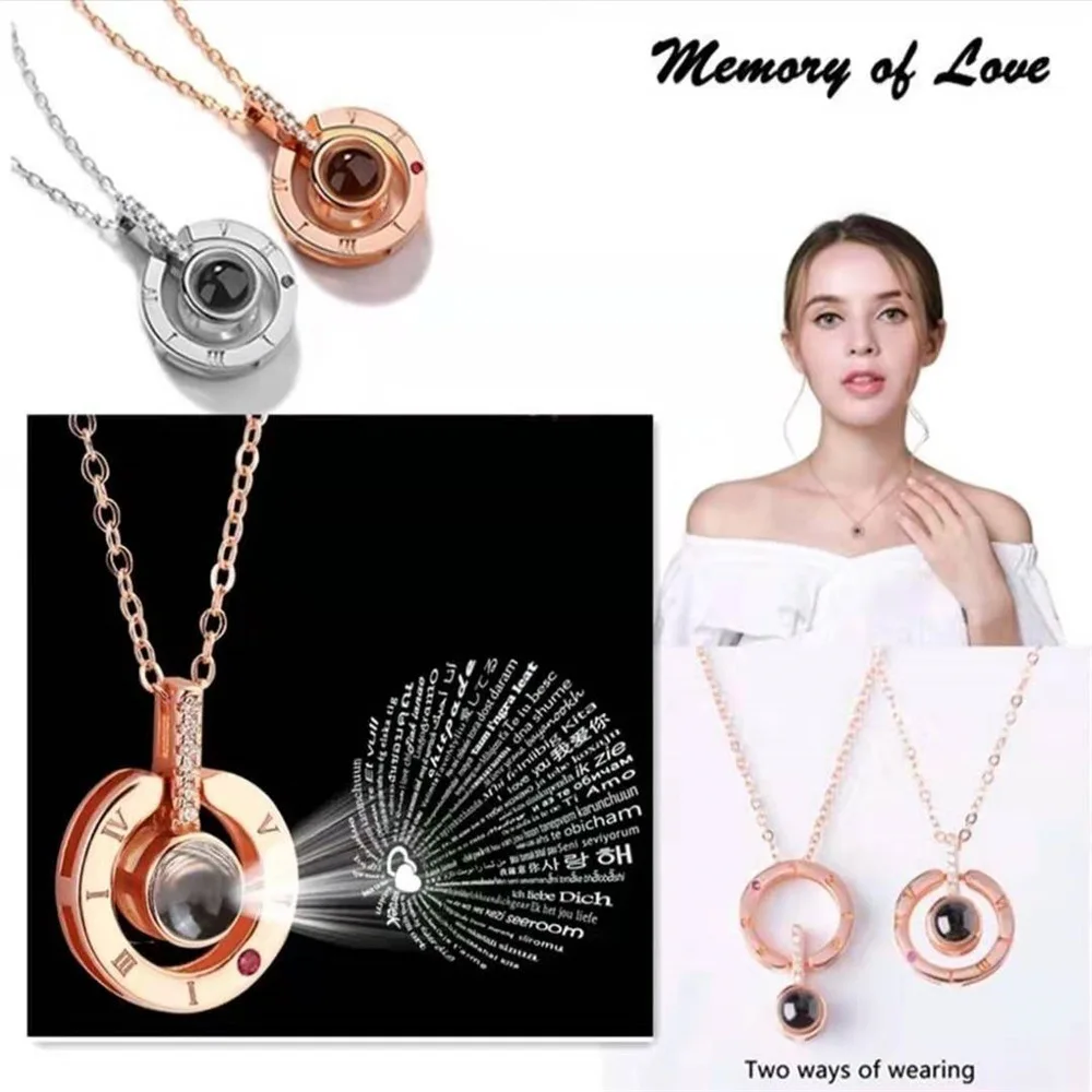 Fashion women's jewelry romantic love memory 100 languages I you Pendant Necklace Party Wedding Gift Wholesale | Украшения и