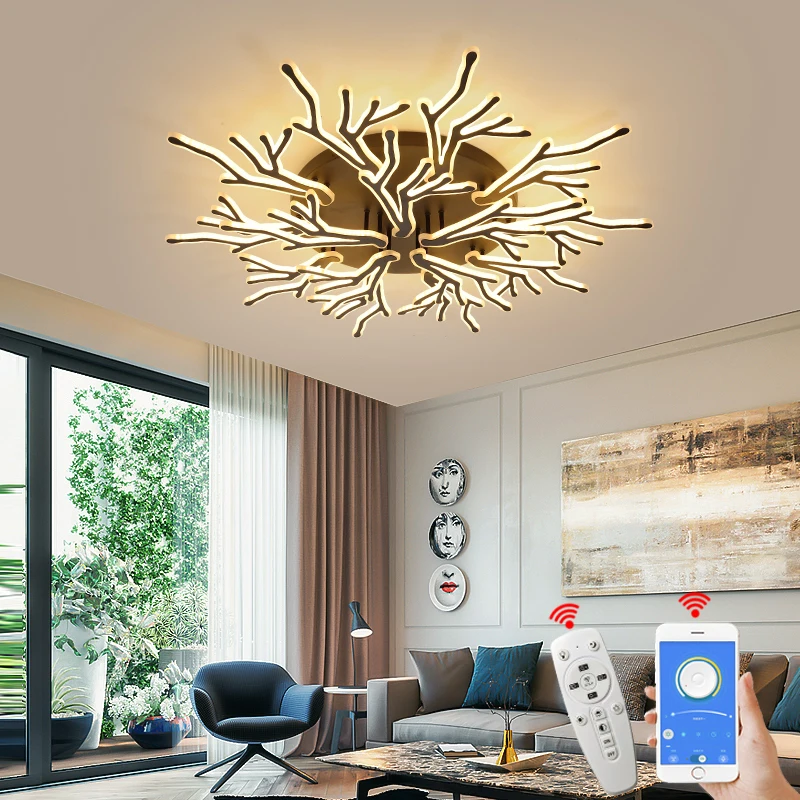 

White/ Black Modern Led Chandelier For Living room decoration Bedroom Fixtures lampara techo AC90-260V Modern Chandelier Fixture