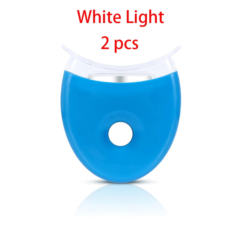 2 pcs wihte light СВЕТОДИОДНЫЙ Прибор для отбеливания зубов белого и синего цвета с батареей белый зуб отбеливатель уход за полостью рта легкий гель для отбеливания зубов партнер - Цвет: 2 pcs wihte light