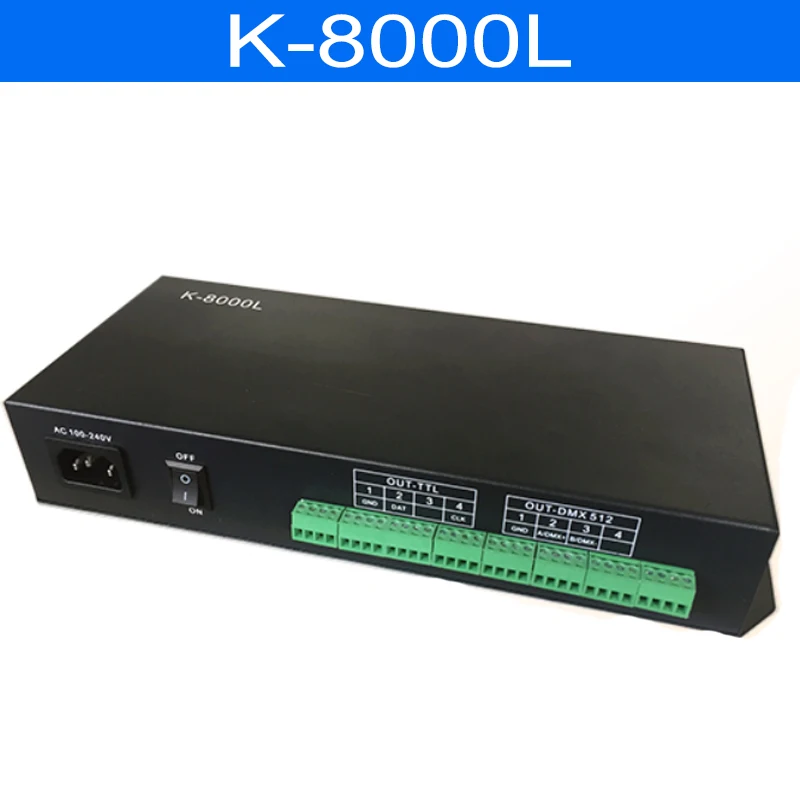 K-8000L AC110-220V UCS1903 WS28118 Port LED Indicator Controller Offline Can Be Used With DMX Console