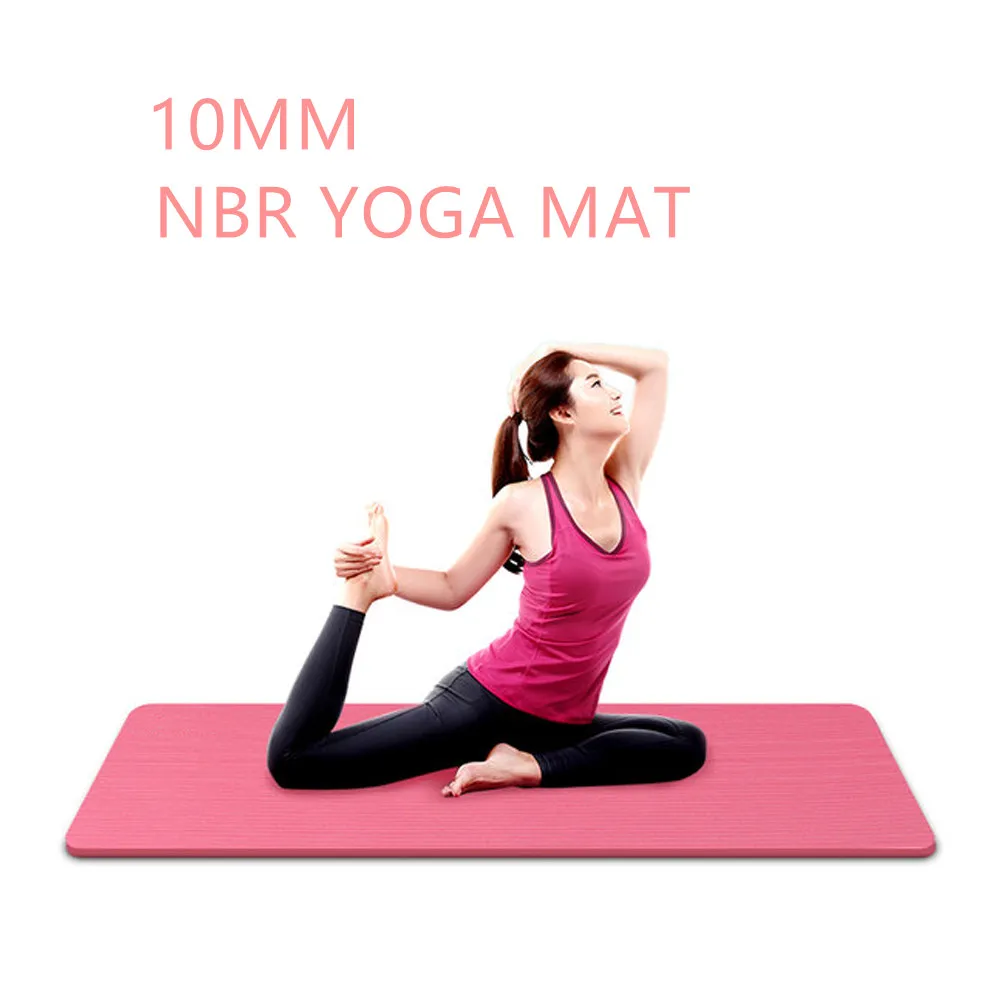 Коврик для йоги из бутадиен нитрильного каучука 10 мм начинающих без запаха