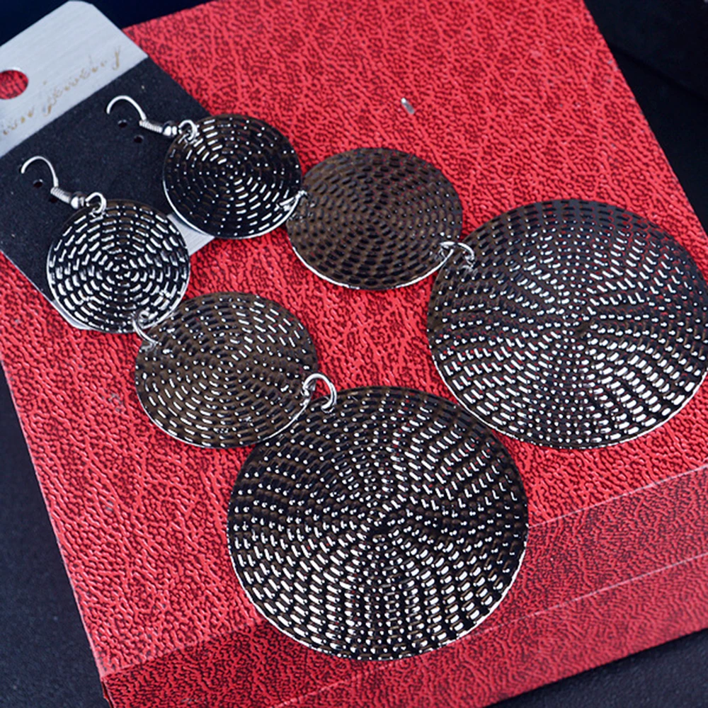 

Long Earrings Exaggerated Atmosphere Circularity Multi-level Ladies Earrings India Retro Earrings 2021 New