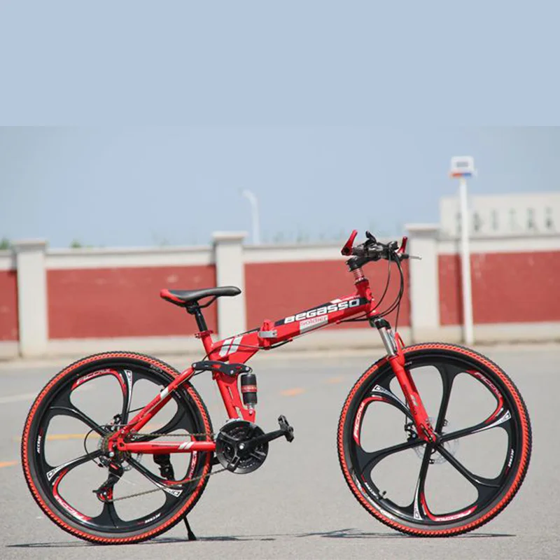 24/26 дюймов горный велосипед складной шесть ножей колеса двойной амортизатор для