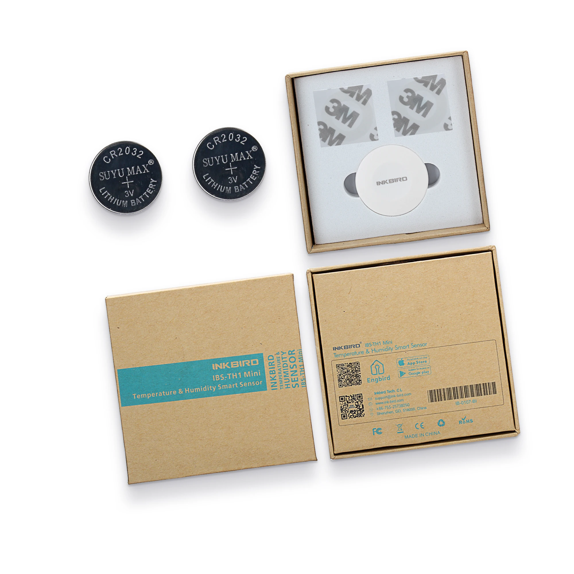 

Inkbird IBS-TH1 Mini Portable Data Logger Free App Wireless Thermometer&Hygrometer Universally Used In Plant incubation Room