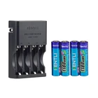 KENTLI 4 шт. 1,5 в aaa МВтч перезаряжаемая литий-ионная литий-полимерная литиевая батарея + 4 слота AA AAA литиевая смарт-зарядка