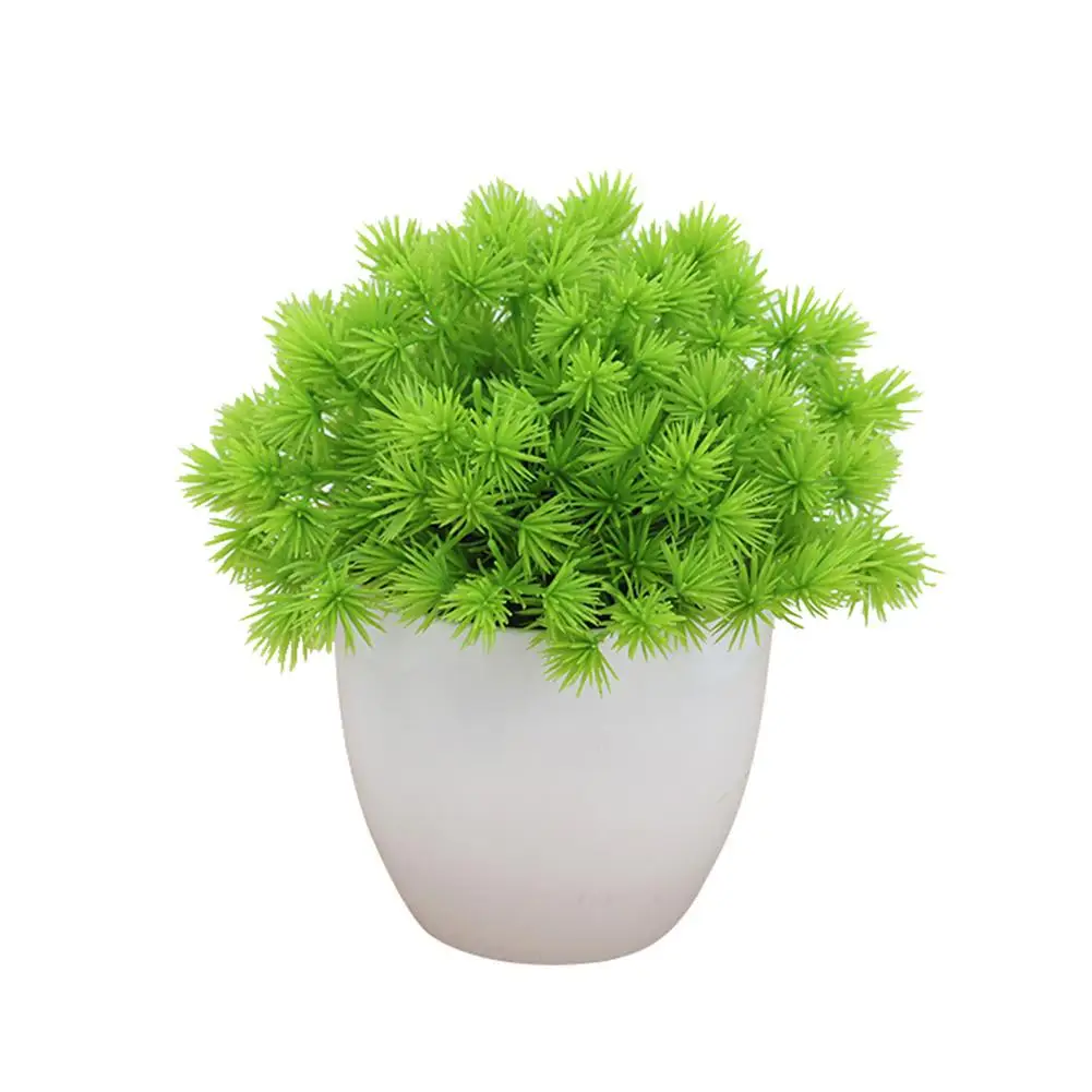 

1Pc Artificial Plant Mini Artificial Pine Potted Plant Balcony Living Room Floor Fake Pine Bonsai Office Ornament MiniascapeArt