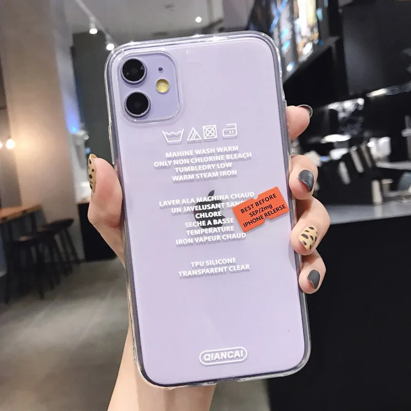 Lovebay Прозрачный чехол для телефона с надписями iPhone 11 Pro Max X XS XR Xs мягкий прозрачный