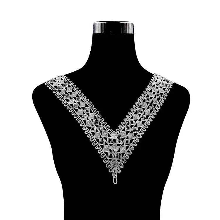 Стильный вышитый патч украшения на плечо венецианское кружево сделай сам ручная