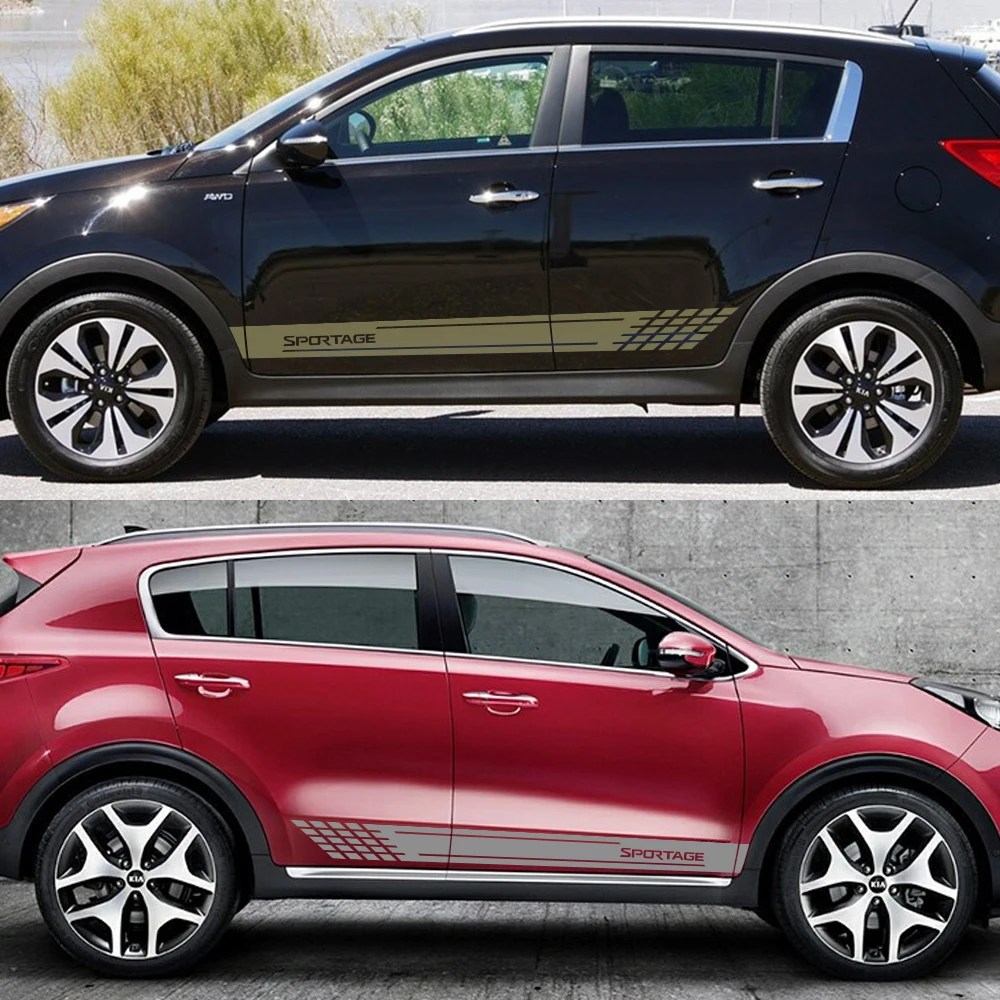 2 шт. наклейки на автомобильные двери и боковые юбки для Kia Sportage 3 4 QL