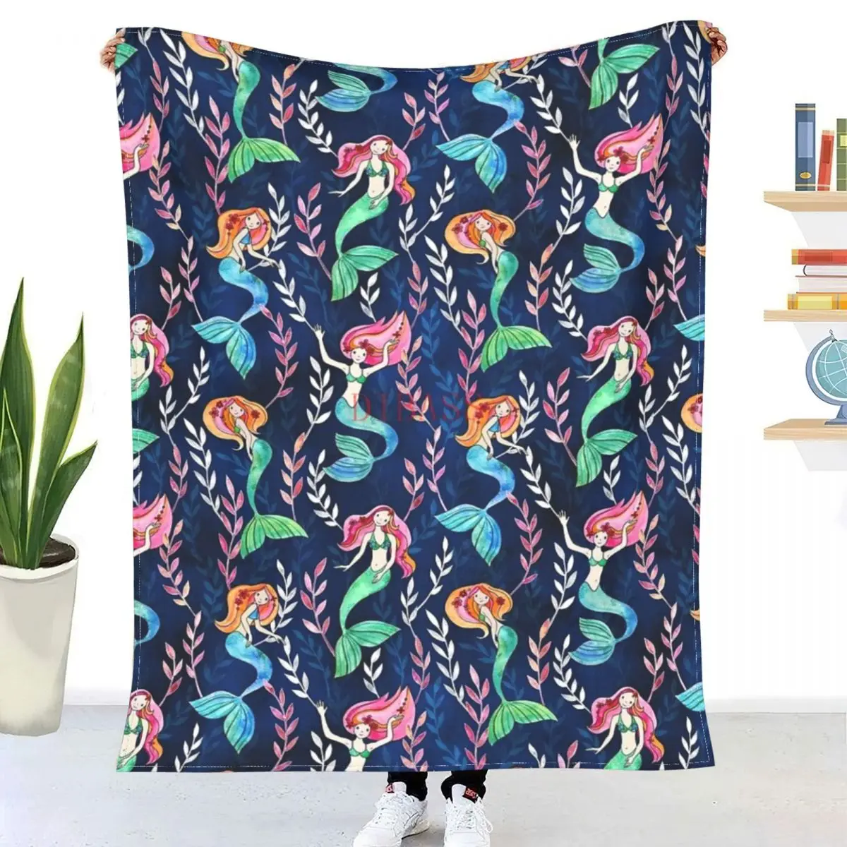 

Merry mermслуды в акварельном 3D принте, Фланелевое покрывало, покрывало для дивана, одеяло s