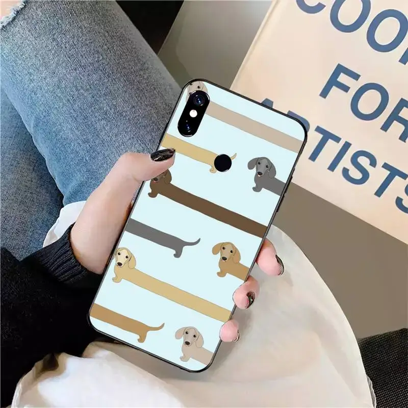 

dachshund dog puppy retro style Phone Case For Xiaomi Redmi note 7 8 9 t max3 s 10 pro lite luxury design shell coque
