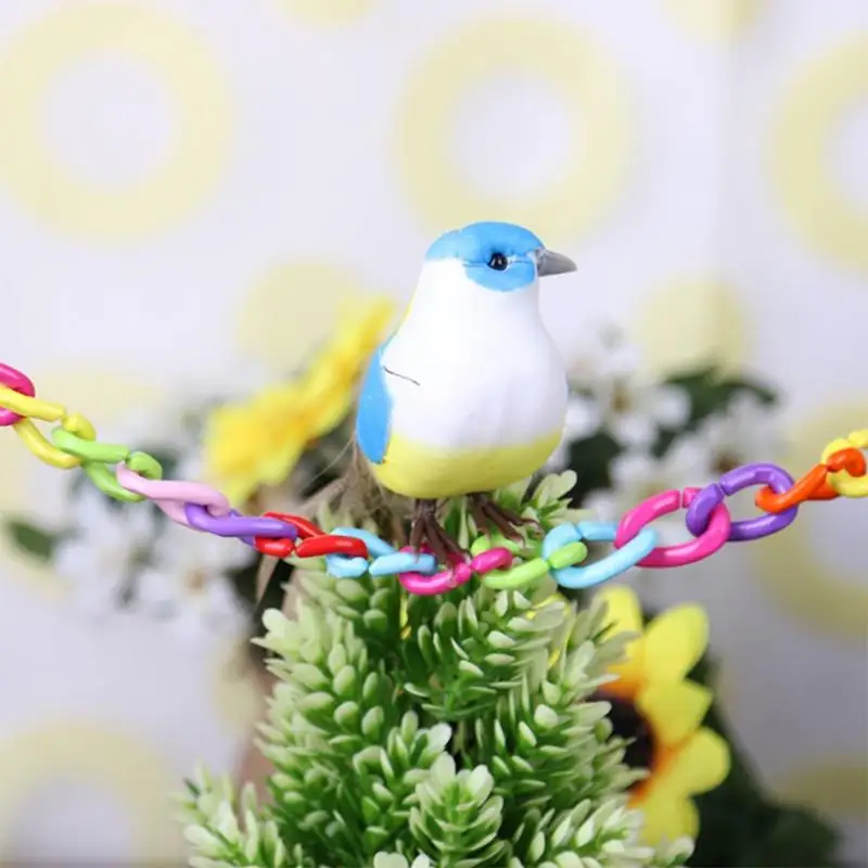 

100 Pcs/Set Plastic Bird C-Clips Hook Chain Toy Creative Bird Cage Hanging Chain Toy Interactive Parrot Birds Toys Accessories