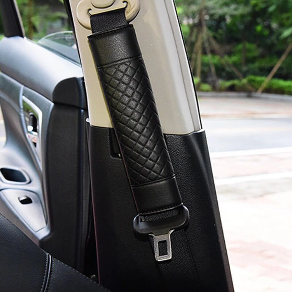 

23.5cm Car Seat belt cover Leather Auto safety belt Cover Pad Plush Shoulder Cushion Protector Safety Belts Strap Shoulder Pad