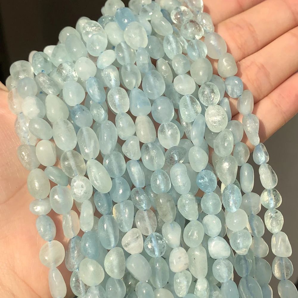 5-7 мм естественный неправильной формы натуральный Аквамариновый камень Бусины