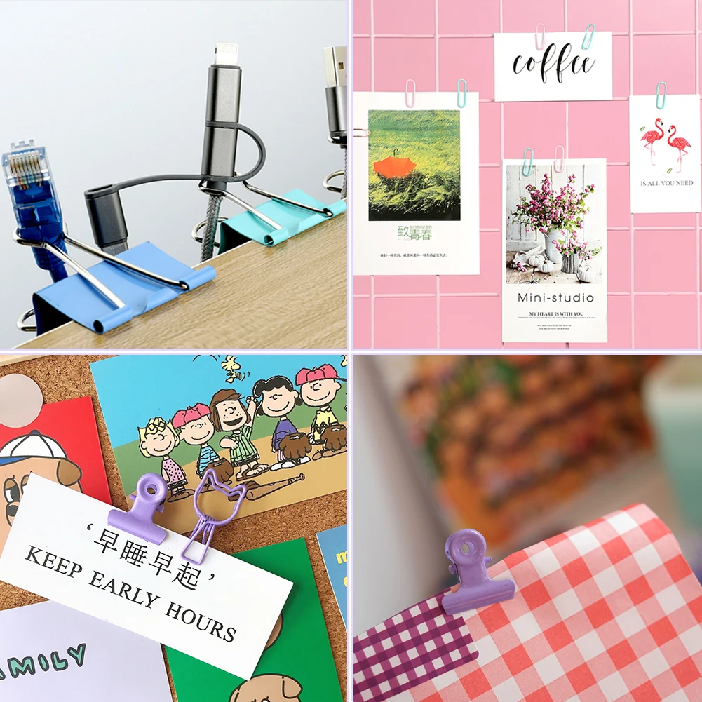 

84Pcs/Set Cute Kawaii Colorful Metal Clip Paper Notes Clips For Photo Message Ticket File Office School Supplies Stationery
