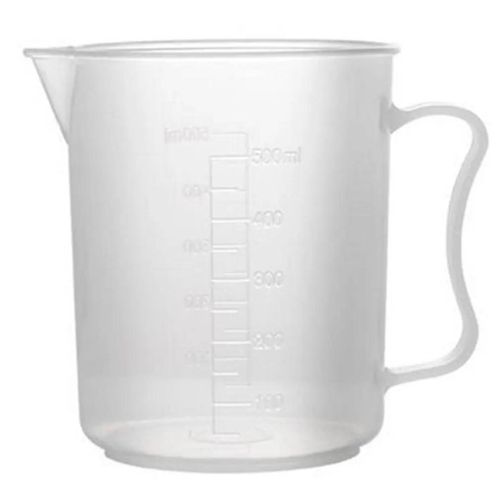 

150-500ml Lab Beaker Measuring Cylinder with Handle Plastic Graduated Measuring Cup Liquid ContainerExperiment Supplier