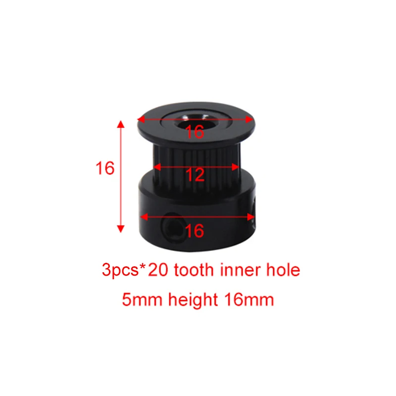 ID5mm ht16mm 20tooth Gt2 зубчатый шкив 6 мм пропускная способность gt2 16 Зуб 20 зубчатый шкив детали 3d принтера - Цвет: ID5mm ht16mm 20tooth