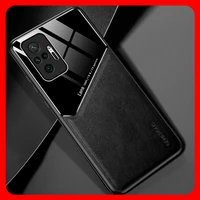luxury leather texture case for xiaomi redmi note 10 9 8 pro max 9s note10 k40 mi 11 ultra lite 10t magnetic car holder cover