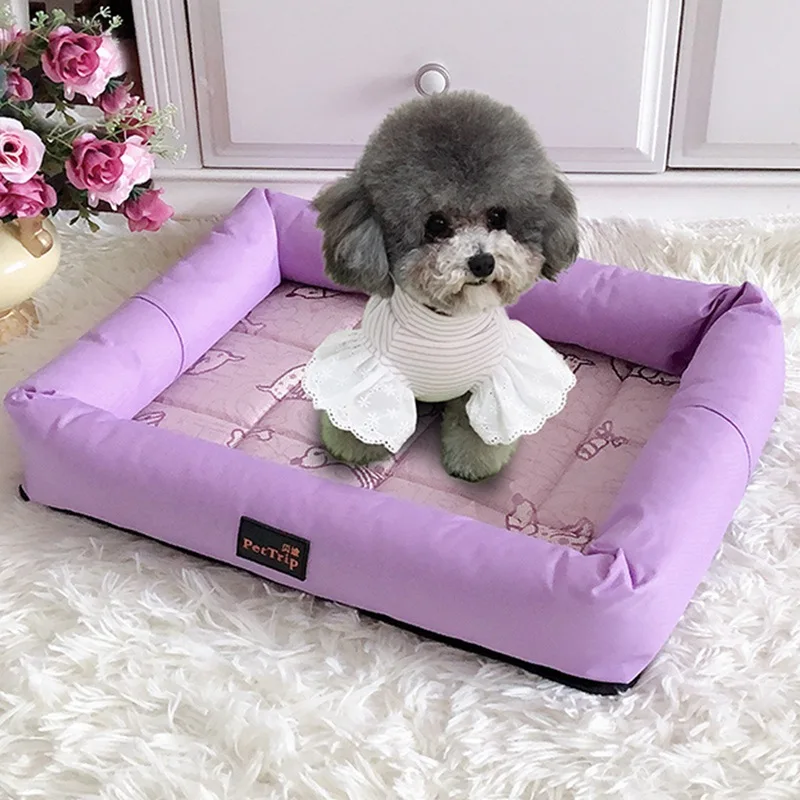 

sale 2020 Lovely Pet Dog Bed Oxford Breathable Puppy Cushion House High Quality Pet Dog Kennel Durable Cat Sleeping Mat