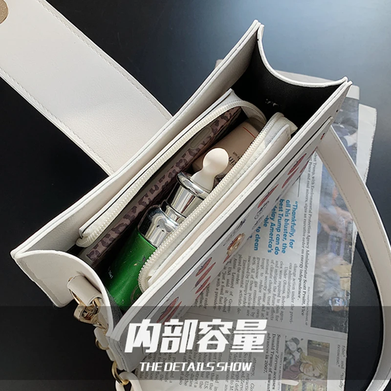 

Fashion Strawberry Bag with Chain Trend Women 2021 PU Shoulder Handbag Female All-match Casual Diagonal Leather Tote Bags Bulsos