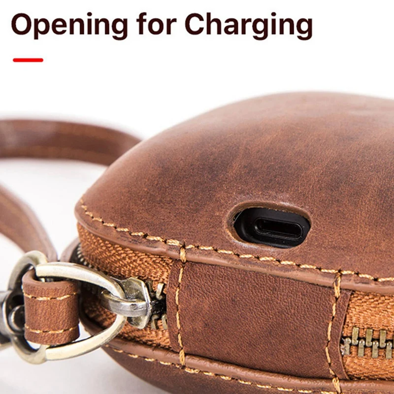 

2x Nubuck Leather Earphone Case for Powerbeats Pro Hard Headset Cover Bag Bluetooth Earphone Accessories Blue & Brown